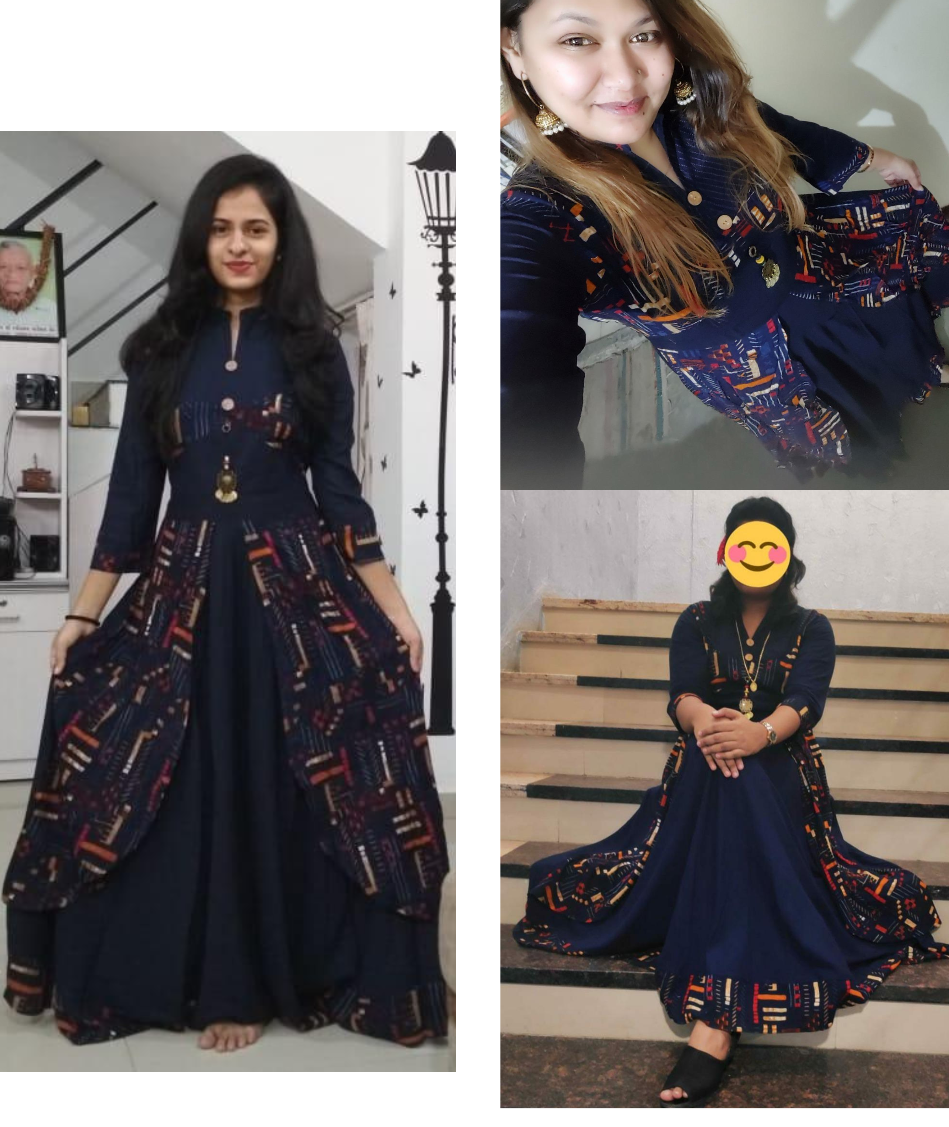 Image of Long Kurti for Women – Stylish Ankle-Length Gown with Shirt Collar