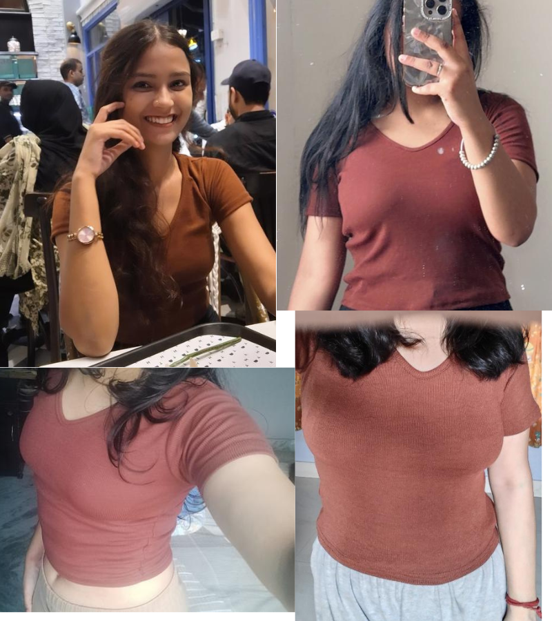 Image of Coffee Color V Neck T-shirts